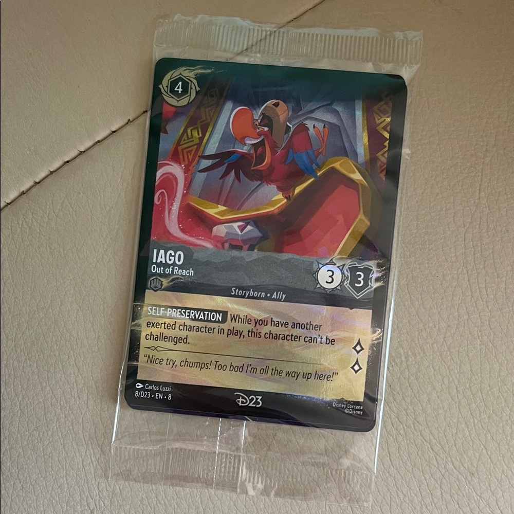 Disney Iago Card with Red and Yellow Accents